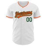 Custom White Orange-Green Authentic Baseball Jersey
