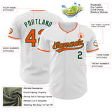 Custom White Orange-Green Authentic Baseball Jersey