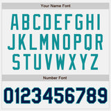 Custom White Navy-Teal Authentic Baseball Jersey