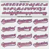 Custom White Medium Pink-Navy Authentic Baseball Jersey