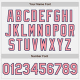 Custom White Medium Pink-Navy Authentic Baseball Jersey