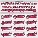 Custom White Neon Pink-Black Authentic Baseball Jersey