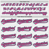 Custom White Teal Black-Pink Authentic Baseball Jersey