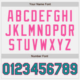 Custom White Teal Black-Pink Authentic Baseball Jersey