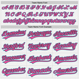 Custom White Sky Blue Black-Pink Authentic Baseball Jersey