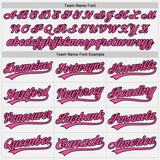 Custom White Pink-Black Authentic Baseball Jersey