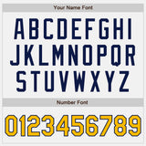 Custom White Gold-Navy Authentic Baseball Jersey