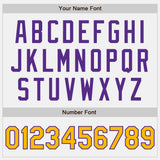 Custom White Gold-Purple Authentic Baseball Jersey