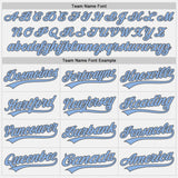 Custom White Light Blue-Steel Gray Authentic Baseball Jersey
