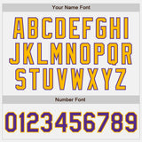 Custom White Purple-Gold Authentic Baseball Jersey