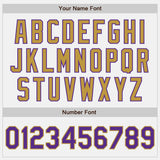 Custom White Purple-Old Gold Authentic Baseball Jersey