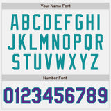 Custom White Purple-Teal Authentic Baseball Jersey
