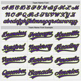 Custom White Purple Black-Neon Green Authentic Baseball Jersey