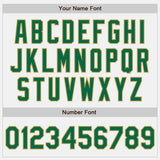 Custom White Kelly Green-Old Gold Authentic Baseball Jersey