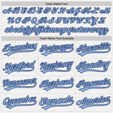 Custom White Light Blue-Navy Authentic Baseball Jersey