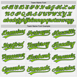 Custom White Neon Green-Navy Authentic Baseball Jersey