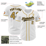 Custom White Old Gold-Black Authentic Baseball Jersey
