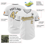 Custom White Vegas Gold-Black Authentic Baseball Jersey