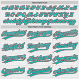 Custom White Aqua Medium Pink-Black Authentic Baseball Jersey