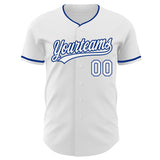 Custom White-Royal Authentic Baseball Jersey