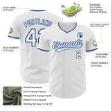 Custom White-Royal Authentic Baseball Jersey