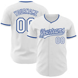 Custom White-Royal Authentic Baseball Jersey