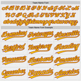 Custom White Yellow-Crimson Authentic Baseball Jersey