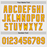 Custom White Yellow-Crimson Authentic Baseball Jersey