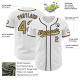 Custom White Old Gold-Navy Authentic Baseball Jersey
