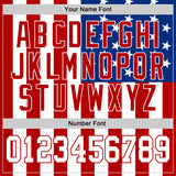 Custom White White-Red 3D American Flag Authentic Baseball Jersey