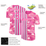 Custom 3D Pattern Design Tropical Palm Leaves And Famingo Performance T-Shirt