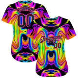 Custom 3D Pattern Design Abstract Iridescent Psychedelic Swirl Fluid Art Authentic Baseball Jersey