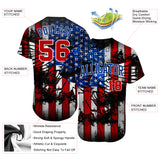 Custom Black Red Royal-White 3D Eagle American Flag Authentic Baseball Jersey