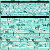 Custom Stitched Aqua White 3D Pattern Design Hawaii Palm Trees Sports Pullover Sweatshirt Hoodie