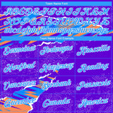 Custom Stitched Purple Light Blue Orange-White 3D Pattern Design Sports Pullover Sweatshirt Hoodie