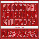 Custom Red Red-White 3D Pattern Design Authentic Baseball Jersey