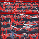 Custom Black Red-White 3D Pattern Design Authentic Baseball Jersey
