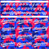 Custom Camo White-Royal 3D Pattern Design Authentic Salute To Service Baseball Jersey