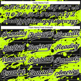 Custom Neon Green Black-White 3D Pattern Design Authentic Baseball Jersey
