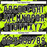 Custom Neon Green Black-White 3D Pattern Design Authentic Baseball Jersey