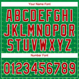 Custom Kelly Green Red-White 3D Pattern Design Authentic Baseball Jersey