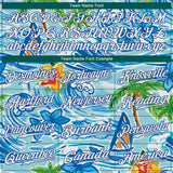 Custom White Royal 3D Pattern Design Beach Hawaii Palm Trees And Flowers Authentic Baseball Jersey