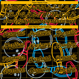 Custom Black Gold 3D Pattern Design Bowling Authentic Baseball Jersey