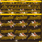 Custom Brown Yellow 3D Pattern Design Leopard Authentic Baseball Jersey