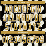 Custom Black Old Gold-White 3D Pattern Design Goat Authentic Baseball Jersey