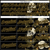 Custom Black Old Gold 3D Plant And Skull Fashion Authentic Baseball Jersey