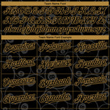 Custom Black Old Gold 3D Pattern Design Billiards Snooker 8 Ball Authentic Baseball Jersey