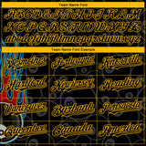 Custom Black Gold 3D Pattern Design Flaming Billiards Snooker 8 Ball Authentic Baseball Jersey