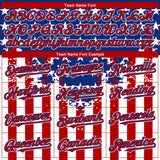 Custom Red Royal-White 3D American Flag Authentic Baseball Jersey