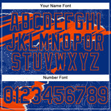 Custom Stitched Royal Orange 3D Pattern Design Torn Paper Style Sports Pullover Sweatshirt Hoodie